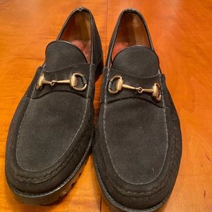Gucci men’s Black Suede loafers